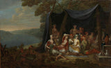 讓-巴蒂斯特-範穆爾-1720-與土耳其經紀人的花園派對在帳篷藝術印刷品精美藝術複製品牆藝術 ID-a99f44pi0