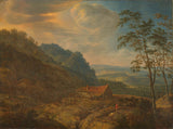 herman-saftleven-1663-bergagtige-landskap-met-plaaskuns-druk-fynkuns-reproduksie-muurkuns-id-a99tib88m