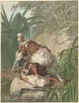 wybrand-hendriks-1754-hunds-catches-a-duck-art-print-fine-art-reproduction-wall-art-id-a9bo8nr2a