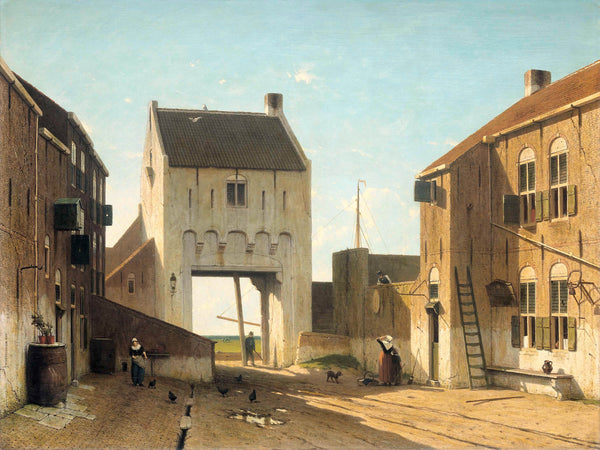 jan-weissenbruch-1868-a-town-gate-in-leerdam-art-print-fine-art-reproduction-wall-art-id-a9bzrxshq
