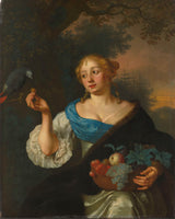 ary-de-vois-1660-en-ung-kvinde-med-en-papegøje-kunsttryk-fine-art-reproduction-wall-art-id-a9cv5xc2r