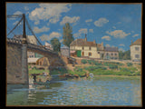 阿尔弗雷德·西斯利（Alfred-sisley）1872年在维尔纽夫·拉·加雷讷（the neuneuve la-garenne）的桥上艺术印刷精美的艺术复制品墙上的艺术id i