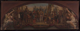 查爾斯·路易斯·呂西恩·穆勒 1864 年為盧浮宮德農館素描向弗朗西斯一世介紹法國藝術生活的四個時代楓丹白露城堡平面圖藝術印刷美術複製品牆壁藝術