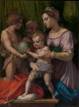 安德烈亚德尔萨托-1528-神圣家族与年轻的圣约翰施洗者艺术印刷艺术复制品墙艺术 id-a9gfuejxz