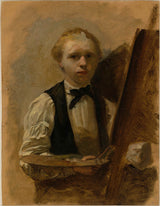 Albert-neuhuys-1854-selvportrett-for-the-esel-art-print-fine-art-gjengivelse-vegg-art-id-a9gofag62