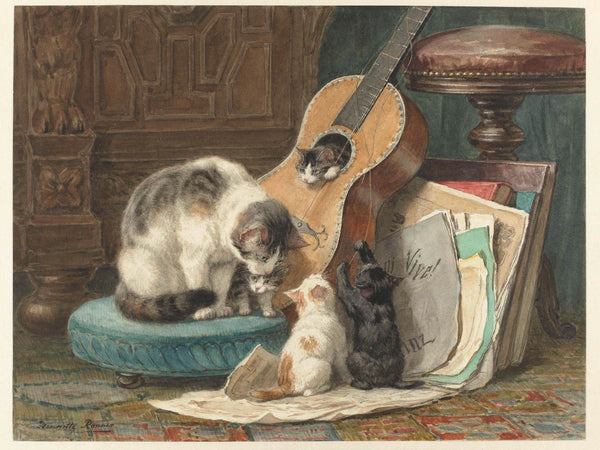 henriette-ronner-1876-the-harmonists-art-print-fine-art-reproduction-wall-art-id-a9gqf9gyo