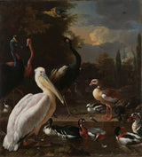 melchior-d-hondecoeter-1680-pelican-and-other-birds-near-a-pool-known-as-the-art-print-fine-art-reproduction-wall-art-id-a9idvqtjc