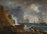 克劳德约瑟夫 vernet 1750 年意大利港口在暴风雨天气艺术印刷美术复制墙艺术 id-a9kioinyv