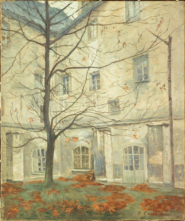 georges-emile-carette-1911-lacordaire-court-the-carmelite-convent-rue-vaugirard-art-print-fine-art-reproduction-wall-art