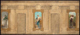 ernest-jean-delahaye-1884 年库尔布瓦市长素描-冬季-夏季-秋季-艺术印刷精美艺术复制墙艺术
