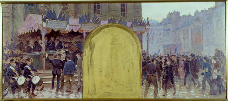 adolphe-gustave-binet-1889-sketch-for-the-office-of-the-prefect-at-the-hotel-de-ville-in-paris-voluntary-enlistments-pantheon-art-print-fine-art-reproduction-wall-art