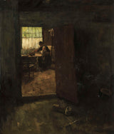 jacob-simon-hendrik-kever-1880-face-dans-un-intérieur-avec-paysanne-femme-et-enfant-art-print-fine-art-reproduction-wall-art-id-a9n41jur8