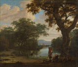 joris-van-der-haagen-1645-landskap-med-fiskare-med-kustnät-konst-tryck-konst-reproduktion-väggkonst-id-a9nny82f0
