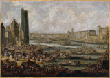pieter-casteels-1650-wieża-nesle-i-luwr-1650-druk-reprodukcja-dzieł sztuki-sztuka-ścienna
