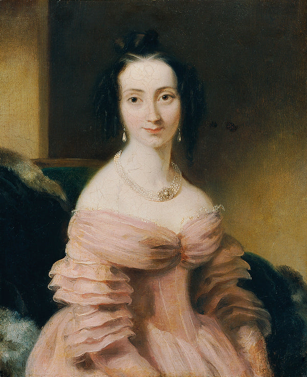unknown-artist-1830-lady-in-burgundy-dress-art-print-fine-art-reproduction-wall-art-id-a9ophc9u7