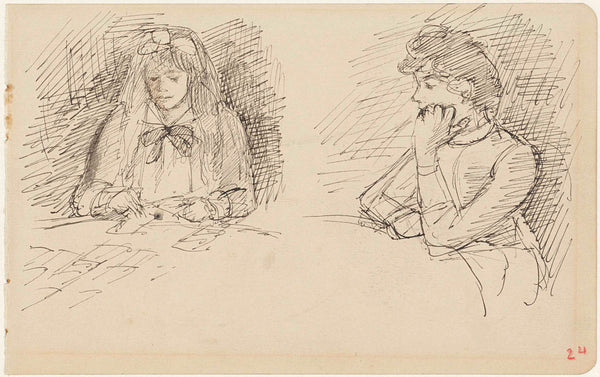jozef-israels-1834-two-studies-of-a-woman-sitting-at-a-table-art-print-fine-art-reproduction-wall-art-id-a9ov3jtcp
