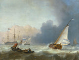 魯道夫-巴庫森-1694-波濤洶湧的大海與荷蘭遊艇下的帆下藝術印刷品美術複製品牆藝術 ID-a9q9uc2sy