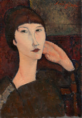 amedeo-modigliani-1917-adrienne-žena-s-ofinou-umelecká-tlač-výtvarná-umelecká-reprodukcia-nástenného-art-id-a9ttmxyno
