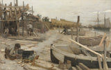 jean-charles-cazin-1875-the-boatyard art-print-fine-art-reproduction-wall-art-id-a9u1rz8ih