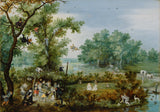 阿德里亚恩·范·德·文纳-1615-树荫下的快乐公司艺术印刷精美艺术复制品墙艺术 id-a9vg270o3