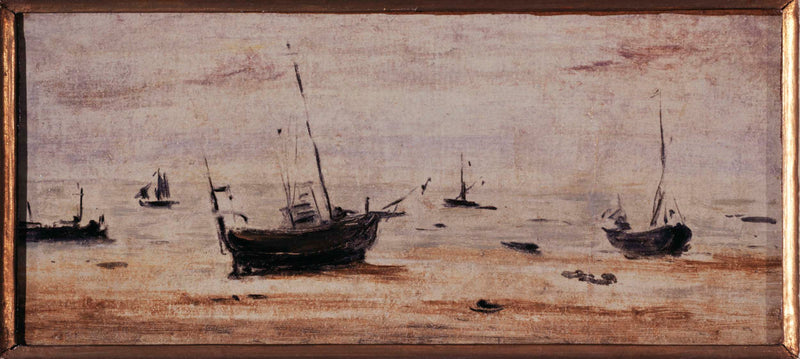 eugene-boudin-1895-boats-stranded-at-low-tide-art-print-fine-art-reproduction-wall-art