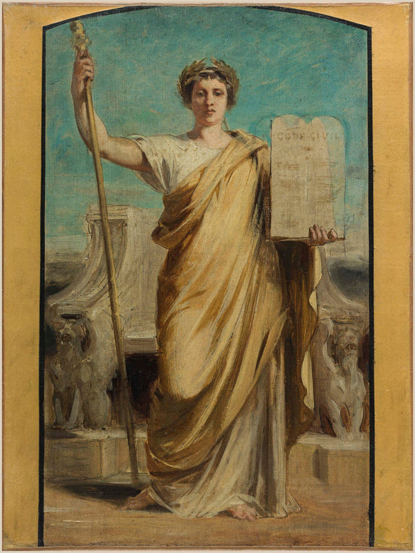 achille-louis-joseph-sirouy-1875-sketch-for-the-3rd-arrondissement-town-hall-the-law-art-print-fine-art-reproduction-wall-art