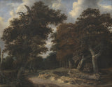 雅各布·范·鲁伊斯达尔-1647-穿过橡树林的路-艺术印刷品-精美艺术-复制品-墙艺术-id-aa13hux2g