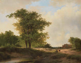 johannes-warnardus-billeder-1840-landskab-med-gårdskunst-tryk-fin-kunst-reproduktion-vægkunst-id-aa1qmviej