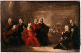 nicolas-de-largillierre-1722，路易斯·芬奇与西班牙的芬达·玛丽·安妮·维克多的艺术印制精美的艺术复制品墙艺术