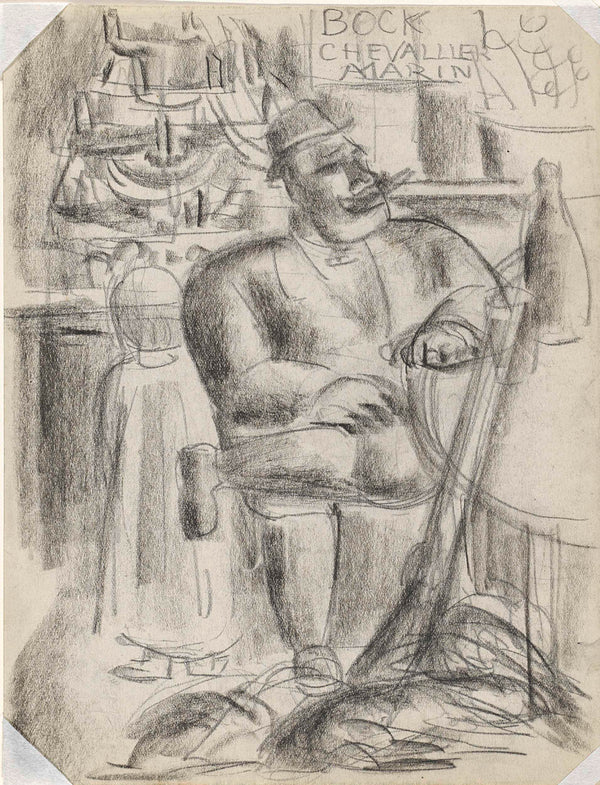 leo-gestel-1925-untitled-hunter-sitting-at-cafe-table-in-black-chalk-art-print-fine-art-reproduction-wall-art-id-aa68erfl3