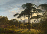hendrik-voogd-1807-italiaanse-landskap-met-sambreel-denne-kuns-druk-fynkuns-reproduksie-muurkuns-id-aa7f15n1p