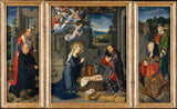 gerard-david-1510-the-nativity-med-donorer-og-helgener-jerome-and-leonard-art-print-fine-art-reproduction-wall-art-id-aa7pxj3bg