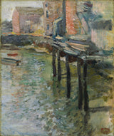 约翰·亨利·特瓦特曼（John-Henry-Twachtman）1902年，在码头废弃的老磨坊，在Cos Cob艺术印刷精美艺术复制品墙艺术ID-aa7vmcs07