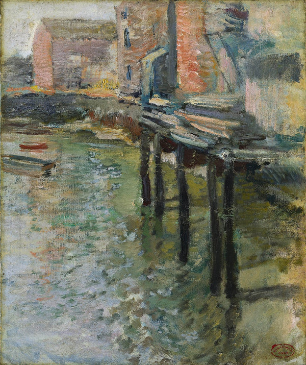 john-henry-twachtman-1902-deserted-wharf-the-old-mill-at-cos-cob-art-print-fine-art-reproduction-wall-art-id-aa7vmcs07