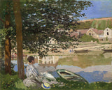 Claude-Monet-1868-on-the-bank-of-the-Seine-Bennecourt-art-print-fine-art-reprodukčnej-Wall-art-id-aa82ma5dm