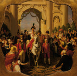 卡尔·冯·布拉斯（Karl-von-Blaas）1869年，皇帝弗朗茨一世二世在维也纳的奥地利出现于1814年，艺术印刷精美的艺术复制品，墙上的艺术id-aa87m1fyd
