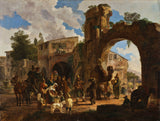 Генріх-буркель-1831-виконавці-ведмеді приходять-до-італійського-село-мистецтво-друк-образотворче мистецтво-відтворення стіни-арт-id-aa8d9jrrs