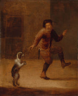 未知1640年，一个人与狗艺术印刷精美的艺术复制品墙艺术id-aa8hww4dv一起跳舞