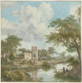 wybrand-hendriks-1754-landskab-med-slotsruiner-kunsttryk-fin-kunst-reproduktion-vægkunst-id-aa9aihonv