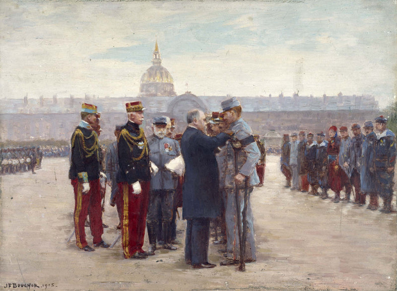 joseph-felix-bouchor-1915-decorations-discount-on-the-esplanade-des-invalides-by-president-poincare-september-17-1915-art-print-fine-art-reproduction-wall-art