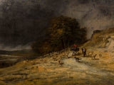 喬治米歇爾 1796 年暴風雨中的牧群藝術印刷美術複製品牆壁藝術