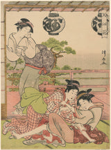 torii-kiyonaga-1786-to-geisha-sliter-for-en-brev-Fumi-no-arasoi-fra-seriesflowers-of-Nakasu-Nakasu-no-hana-art-print-fine-art-reproduction- vegg-art-id-aachhzlyg