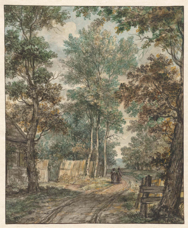 jurriaan-andriessen-1752-hikers-on-a-forest-road-in-heemstede-art-print-fine-art-reproduction-wall-art-id-aadbwjilw