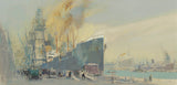 威廉沃爾科特倫敦皇家阿爾伯特碼頭的場景 1929 年藝術印刷精美藝術複製品牆藝術 id-aaeo442cr