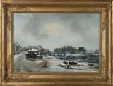 antoine-perrot-1830-udsigt-af-øen-louviers-sneeffekt-kunst-print-fin-kunst-gengivelse-væg-kunst