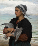 朱尔斯·布雷顿（Jules-breton）1878年，受伤的海鸥艺术印刷精美艺术复制品墙艺术id aag5tvach
