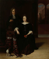 matthias-wulfraet-1694-porträtt-av-en-kvinna-och-en-man-i-ett-inredningskonsttryck-finkonst-reproduktion-väggkonst-id-aagl9ys10