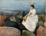 爱德华·蒙克（Edvard-munch）1889年夏夜，手指在沙滩上，艺术印刷精美的艺术复制品，墙上艺术ID，aahxxuu8j