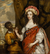 אדריאן-האנמן -1664-דיוקן פוסט-מותי-של מרי-אני-סטיוארט -1631-1660-עם-משרת-אמנות-הדפס-אמנות-רפרודוקציה-קיר-אמנות-איד-אייסקוו