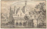 không xác định-1637-lâu đài-được bao quanh bởi nước-nghệ thuật-in-mỹ thuật-tái tạo-tường-nghệ thuật-id-aakssfbqn